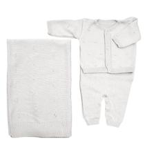 Saída de maternidade tricot 3 peças - luxo