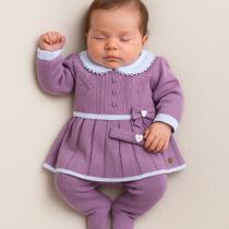 Saída de Maternidade Tricot Menina Vestido Vivi 5 Peças Saída de Maternidade Tricot Menina Vestido Vivi 5 Peças