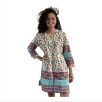 Saida De Praia Bata Tunica Indiana Bata Feminina Estampada Floral Viscose Moda Africana