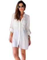 Saida de Praia Camisão Max Camisa Chamise Manga Longa Verão