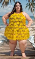 Saida De Praia Canga BIG Plus Size VESTIDO tamanho grande arrastão fita vestido mídi do 46 ao 68 BELA MULHER GG