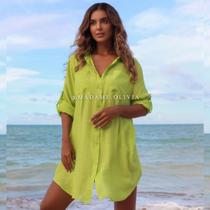 Saída De Praia Chemise Lívia Renda Camisão Luxo Verão Resort