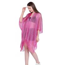 Saída de Praia com Franjas Metálico Nova Moda Para o Verão