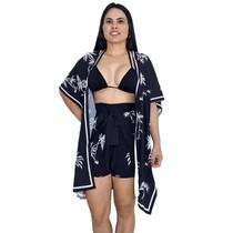 Saída de praia Conjunto Kimono camisão + saia envelope Saída de praia Conjunto Kimono camisão + saia envelope