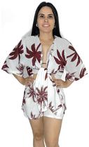 Saída de praia conjunto Kimono camisão + Shorts