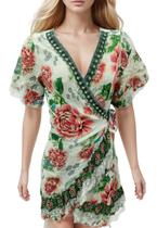 Saída De Praia Curta Feminina Estilo Quimono