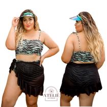 Saida De Praia Curta Plus Size Canga De Amarrar Pareô