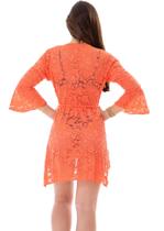 Saída De Praia De Renda Luxo Transparente Kimono