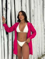 Saída de praia Elegance curta Chemise tendência do verão