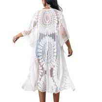 Saida de Praia Feminina Kimono Moda Blogueira Tule 2817 Saida de Praia Feminina Kimono Moda Blogueira Tule 2817
