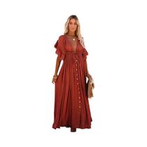 Saída De Praia Feminina plus Size Com Decote Em V Profundo, Longo, Com Fenda, Estilo Kaftan, Kimono.