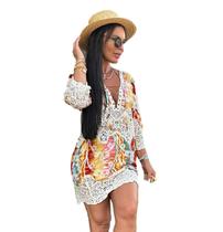 Saida De Praia Feminino Boho Bohemia Macrame Algodão 2818 Saida De Praia Feminino Boho Bohemia Macrame Algodão 2818