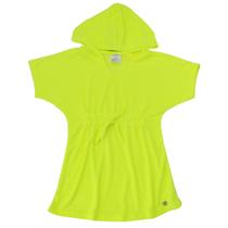 Saída de Praia Infantil Atoalhada com Capuz Amarelo Neon Everly