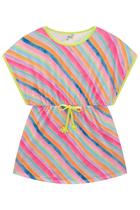 Saída de Praia infantil em Malha Uv Dry Listras Coloridas com Proteção Uv 50+ Flora by Infanti