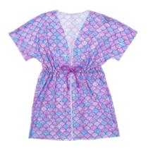 Saída De Praia Infantil Menina Vestido Tule Verão Com Cordão