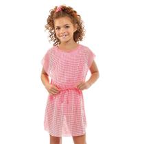 Saida de Praia infantil Vestido Menina Praia Verão Tela Neon
