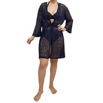 Saída de praia/ Kimono em renda de arrastão