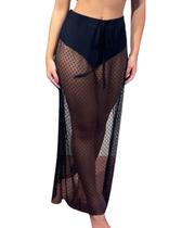 Saída de Praia Longa Feminino Moda Praia Tule Tecido Leve