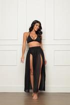 Saída De Praia Longa Fenda Acinturada Verão Saia Tule Moda