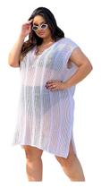 Saída De Praia Longa Ilhós Tricot Plus Size Grande