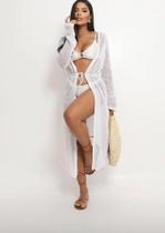 Saída de Praia Longa Moda Verão Luxo