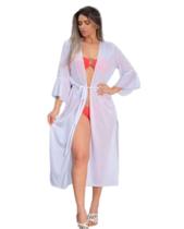 Saída de praia longa pareô longa robe vestido