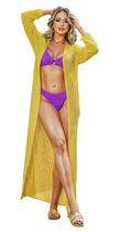 Saída de praia Luxo Longa Kimono feminino Tricot Maxi Verão