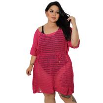 Saida de Praia Plus Size Tricot Babados Saida de Praia Plus Size Tricot Babados