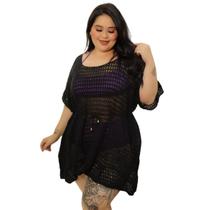 Saida de Praia Plus Size Tricot Babados