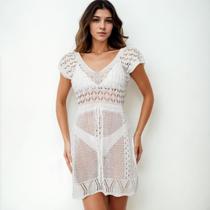 Saída de Praia Quimono Tricô Tendência Verão