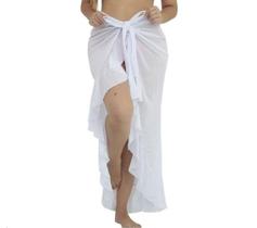 Saída De Praia Saia Envelope Canga Crepe Babado Pareô Praia Saída De Praia Saia Envelope Canga Crepe Babado Pareô Praia