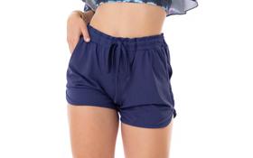 Saida De Praia Short Esportivo Com Proteção Uv Feminino