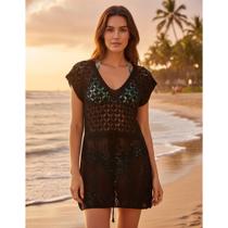 Saida De Praia Tricot Decote V Rendada Giuliana Marques Saida De Praia Tricot Decote V Rendada Giuliana Marques