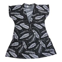 Saída de praia/ vestido curto manga japonesa em liganete