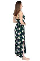 Saida de praia/vestido de seda floral com preto tam p