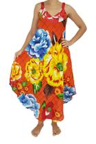 Saída de praia/ Vestido estampado com alças em viscose Saída de praia/ Vestido estampado com alças em viscose