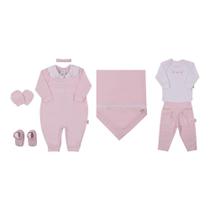Saída Kit De Maternidade Menina Família Cheguei Paraíso 7 PÇS