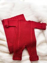 Saida maternidade 2 pçs em tricot modelo trança