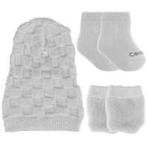Saída Maternidade 3 Peças Bebê Cor Cinza Roupinha Kit Luxo Enxoval Unisex - Centopé Saída Maternidade 3 Peças Bebê Cor Cinza Roupinha Kit Luxo Enxoval Unisex - Centopé
