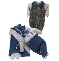 Saída Maternidade 6 Pçs Bebê Menino Le Bhua / Paraiso 13689