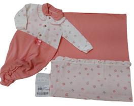 Saída Maternidade Bebê Menina Estampada LeBhua Paraiso 13682 Saída Maternidade Bebê Menina Estampada LeBhua Paraiso 13682