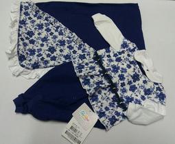 Saida Maternidade Bebê Menina Paraiso Floral Azul Ref 7571 Saida Maternidade Bebê Menina Paraiso Floral Azul Ref 7571