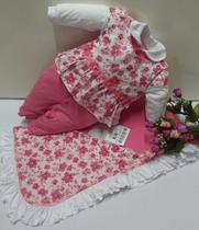 Saida Maternidade Bebê Menina Paraiso Floral Rosa Cod 7571