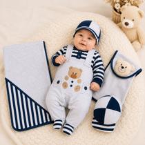 Saída Maternidade Bebê Menino 05 Peças Ravi Roupas de Bebê Saída Maternidade Bebê Menino 05 Peças Ravi Roupas de Bebê