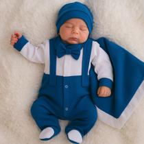 Saída Maternidade Bebê Menino Heitor Kit 04 Peças Roupas