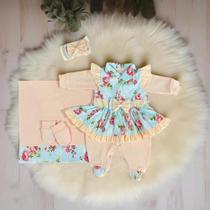 Saída Maternidade Catarina 05 Peças Roupas de Bebê Menina
