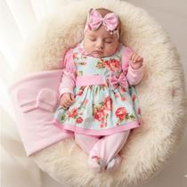 Saída Maternidade Conjunto Roupa Para Bebê Menina Charmosinha 05 Peças Saída Maternidade Conjunto Roupa Para Bebê Menina Charmosinha 05 Peças