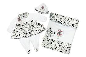 Saida Maternidade Corinthians Bebe Menina Macacao e Vestido Saida Maternidade Corinthians Bebe Menina Macacao e Vestido
