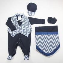 saída maternidade de menino saida maternidade para bebê roupinha de menino kit com 05 peças
