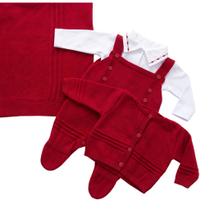 Saida Maternidade Delicada Luxo Menino José em Tricot 4 Peças Saida Maternidade Delicada Luxo Menino José em Tricot 4 Peças